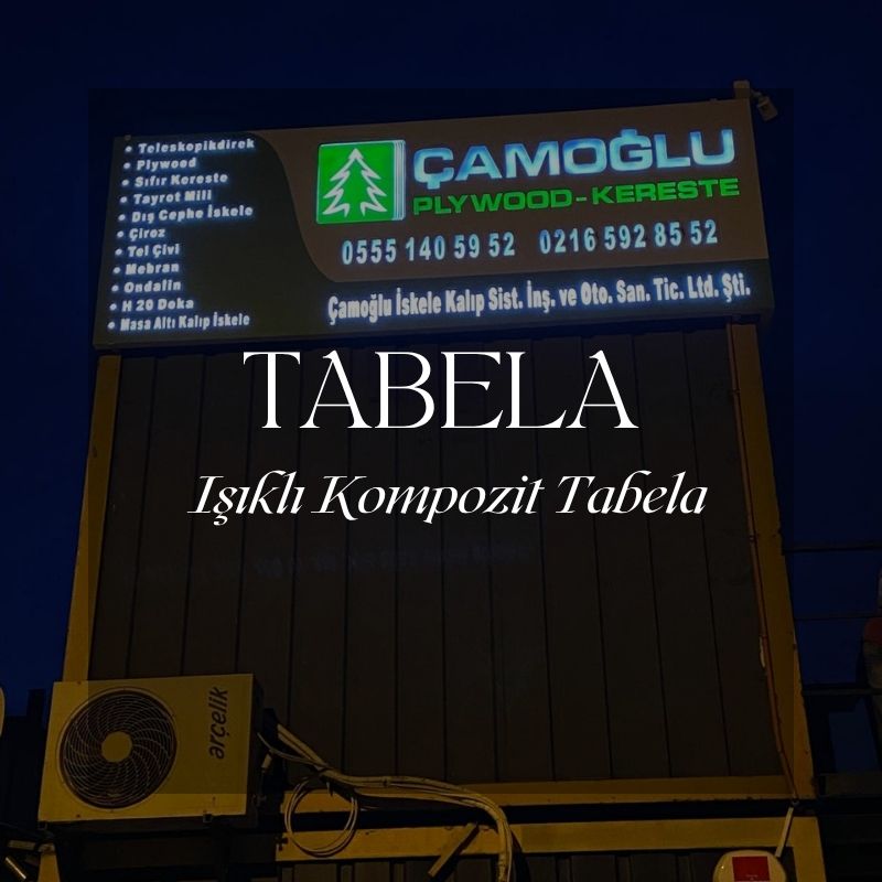 Işıklı Kompozit Oyma Tabela